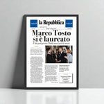 Fac-simile Pagina di Giornale Laurea Personalizzata – Idea Regalo Divertente