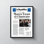 Fac-simile Pagina di Giornale Laurea Personalizzata – Idea Regalo Divertente