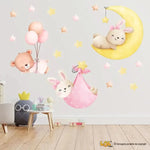 Adesivi Murali per Bambini - Kit Dolce Notte con Orsetti e Coniglietti-Adesivi decorativi-Lol T-shirt
