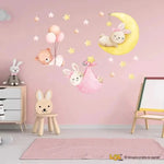 Adesivi Murali per Bambini - Kit Dolce Notte con Orsetti e Coniglietti-Adesivi decorativi-Lol T-shirt