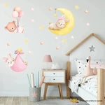 Adesivi Murali per Bambini - Kit Dolce Notte con Orsetti e Coniglietti-Adesivi decorativi-Lol T-shirt