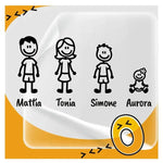Adesivi per Auto Famiglia a Bordo con Soggetto a scelta-adesivi per auto-Lol T-shirt