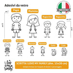 Adesivi per Auto Love Family Famiglia a Bordo con Soggetto e Colore a scelta-adesivi per auto-Lol T-shirt