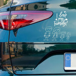 Adesivi per Auto Love Family Famiglia a Bordo con Soggetto e Colore a scelta-adesivi per auto-Lol T-shirt
