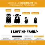 Adesivi per Auto Minions Famiglia a Bordo con Colore a scelta-adesivi per auto-Lol T-shirt