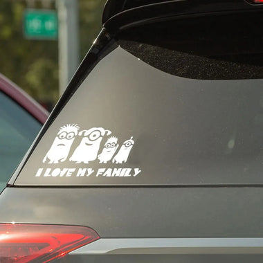 Adesivi per Auto Minions Famiglia a Bordo con Colore a scelta-adesivi per auto-Lol T-shirt