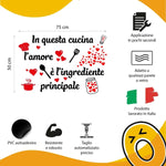 Adesivo Murale Cucina "In questa cucina l’amore è l’ingrediente principale" - Decorazione per Pareti-Adesivi decorativi-Lol T-shirt