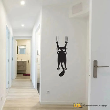 Adesivo Murale Gatto che Graffia – Decorazione per Pareti e Mobili-Adesivi decorativi-Lol T-shirt