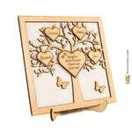 Albero della vita famiglia personalizzato con nomi Legno e Glitter-Albero della vita in legno-Lol T-shirt