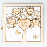 Albero della vita famiglia personalizzato con nomi Legno e Glitter-Albero della vita in legno-Lol T-shirt