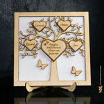 Albero della vita famiglia personalizzato con nomi Legno e Glitter-Albero della vita in legno-Lol T-shirt