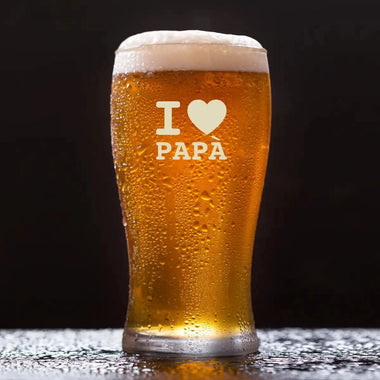 Bicchiere Birra I Love Papà-bicchiere da birra-Lol T-shirt