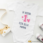 Body neonato “La nostra 1ª Festa della Mamma” – Idea regalo dolce e originale