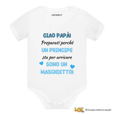 Body Neonato “Ciao Papà! Sono un maschietto” – Annuncio Dolce e Originale