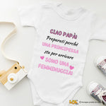 Body Neonato “Ciao Papà! Sono una femminuccia” – Annuncio Divertente per Papà