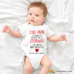 Body neonato “Ciao Papà, la Mamma mi ha detto che sei Stupendo e che Sarai un Papà Fantastico” – Regalo dolcissimo per il futuro papà