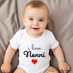 Body Neonato "I Love Nonni / Nonno / Nonna" - Idea Regalo Perfetta – Idea Regalo per i Nonni, Festa dei Nonni