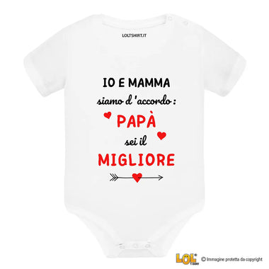 Body Neonato - Io e Mamma Siamo D’Accordo: Papà Sei il Migliore