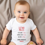 Body Neonato "Listino Prezzi Divertente" - Regalo Simpatico per Neonati