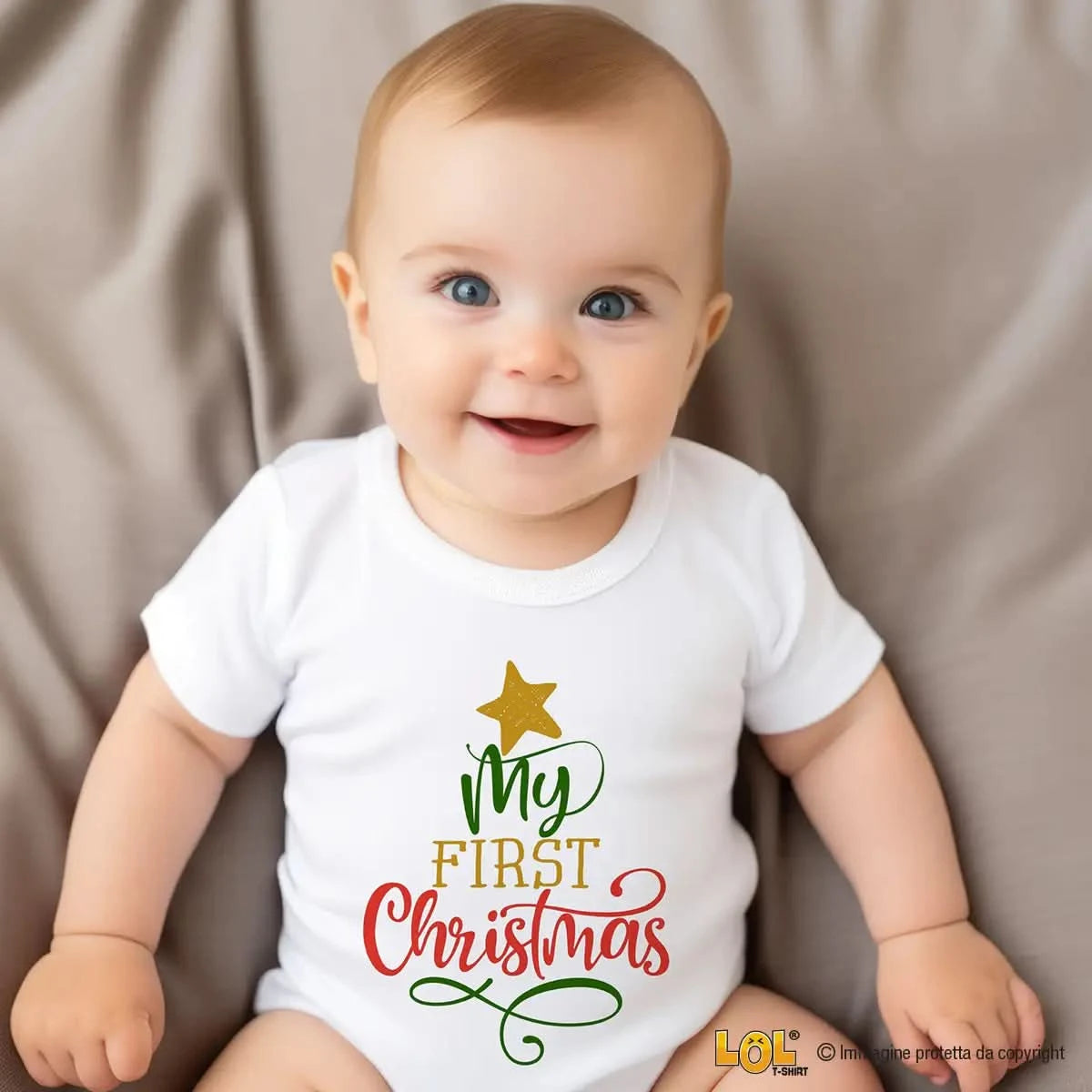 Body Neonato My First Christmas Wreath - Body Neonato Morbido Al 100% In Cotone - Tuta Neonato A Maniche Lunghe/corte - Italia - Foto 6