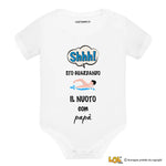 Body per Neonato Shh sto guardando il nuoto con papà