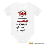 Body per Neonato Shh sto guardando la Formula 1 con papà