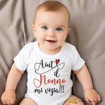 Body Neonato "Aiuto il Nonno mi vizia!!!" – Idea Regalo per i Nonni, Festa dei Nonni-Body per bimbi-Lol T-shirt