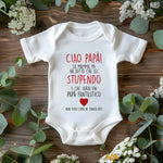Body neonato “Ciao Papà, la Mamma mi ha detto che sei Stupendo e che Sarai un Papà Fantastico” – Regalo dolcissimo per il futuro papà-Body per bimbi-Lol T-shirt