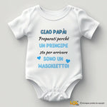 Body Neonato “Ciao Papà! Sono un maschietto” – Annuncio Dolce e Originale-Body per bimbi-Lol T-shirt