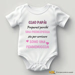 Body Neonato “Ciao Papà! Sono una femminuccia” – Annuncio Divertente per Papà-Body per bimbi-Lol T-shirt