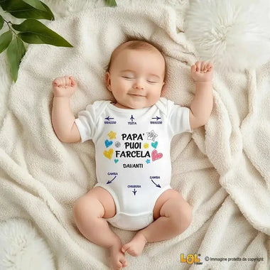Body Neonato Divertente "Papà puoi farcela!"-Body per bimbi-Lol T-shirt