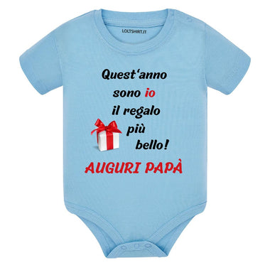 Body neonato “Quest’anno sono io il regalo più bello! Auguri Papà”-Body per bimbi-Lol T-shirt