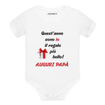Body neonato “Quest’anno sono io il regalo più bello! Auguri Papà”-Body per bimbi-Lol T-shirt
