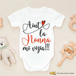 Body Neonato Regalo Nonni - Aiuto la nonna mi vizia – Idea Regalo per i Nonni, Festa dei Nonni-Body per bimbi-Lol T-shirt