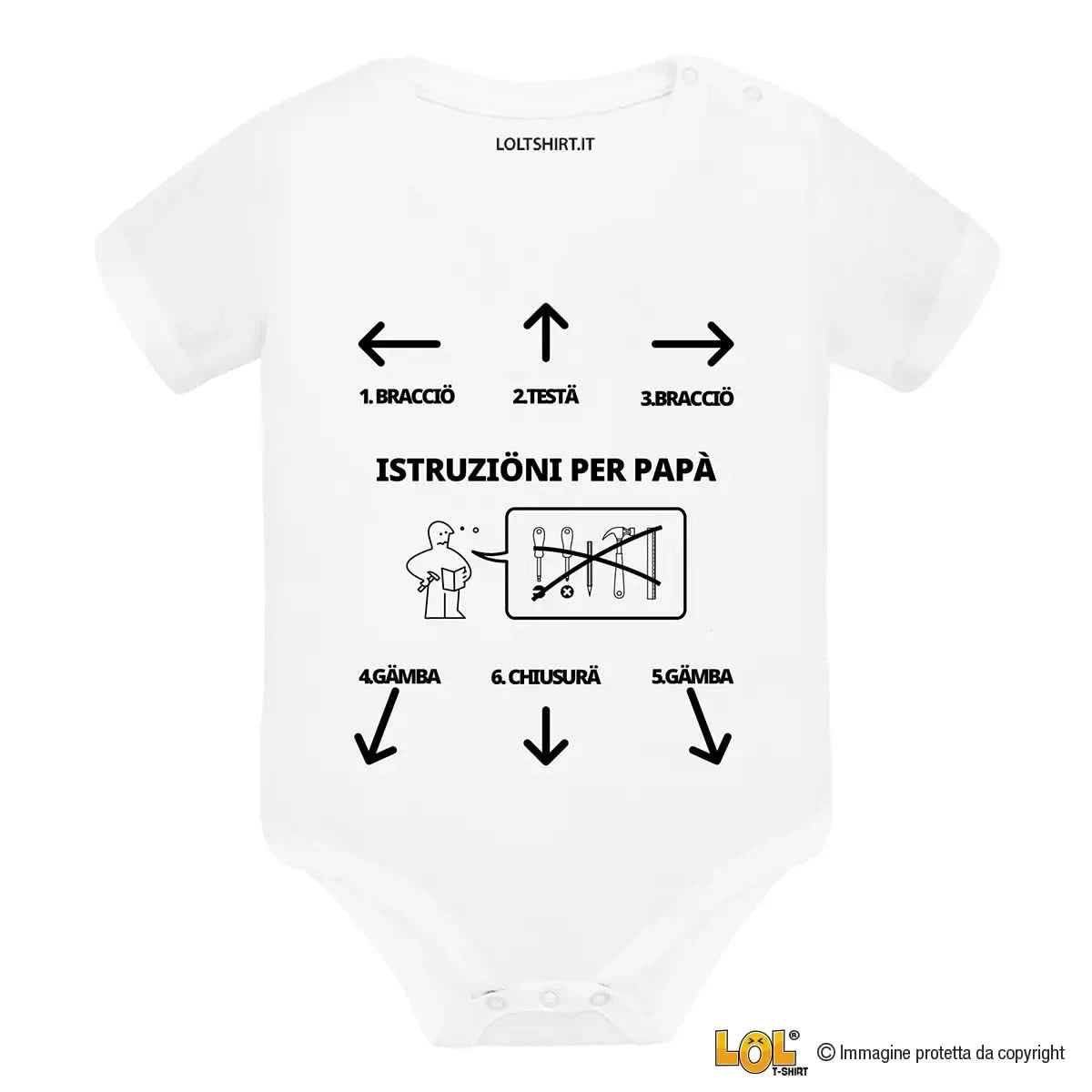 Body per Neonato Istruzioni per papà-Body per bimbi-Lol T-shirt