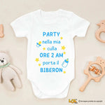 Body per Neonato Party nella mia culla ore 2 AM porta il biberon-Body per bimbi-Lol T-shirt