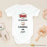 Body per Neonato Shh sto guardando il baseball con papà-Body per bimbi-Lol T-shirt