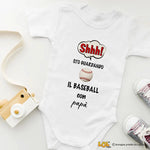Body per Neonato Shh sto guardando il baseball con papà-Body per bimbi-Lol T-shirt