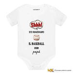 Body per Neonato Shh sto guardando il baseball con papà-Body per bimbi-Lol T-shirt