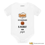 Body per Neonato Shh sto guardando il basket con papà-Body per bimbi-Lol T-shirt