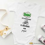 Body per Neonato Shh sto guardando il ciclismo con papà-Body per bimbi-Lol T-shirt