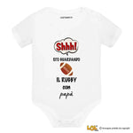 Body per Neonato Shh sto guardando il rugby con papà-Body per bimbi-Lol T-shirt