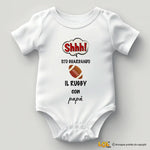 Body per Neonato Shh sto guardando il rugby con papà-Body per bimbi-Lol T-shirt