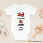 Body per Neonato Shh sto guardando il rugby con papà-Body per bimbi-Lol T-shirt