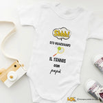 Body per Neonato Shh sto guardando il tennis con papà-Body per bimbi-Lol T-shirt