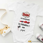 Body per Neonato Shh sto guardando la Formula 1 con papà-Body per bimbi-Lol T-shirt