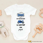 Body per Neonato Shh sto guardando la motoGP con papà-Body per bimbi-Lol T-shirt