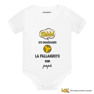 Body per Neonato Shh sto guardando la pallanuoto con papà-Body per bimbi-Lol T-shirt