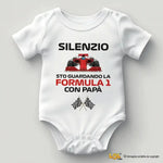 Body per Neonato Silenzio sto guardando la Formula 1 con papà-Body per bimbi-Lol T-shirt