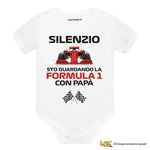 Body per Neonato Silenzio sto guardando la Formula 1 con papà-Body per bimbi-Lol T-shirt